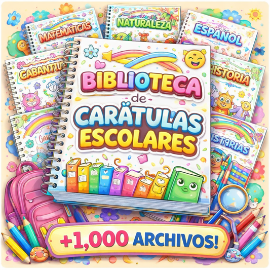 Biblioteca de Carátulas Escolares +de 1000 archivos editables
